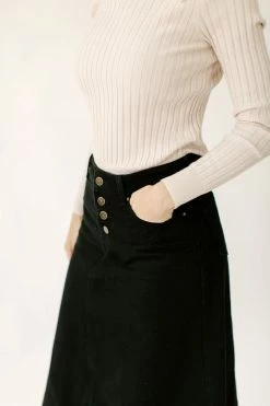 The Main Street Exchange Exclusive Designs 'Haven' Long Denim Skirt In Black 8 The Main Street Exchange Exclusive Designs 'Haven' Long Denim Skirt In Black