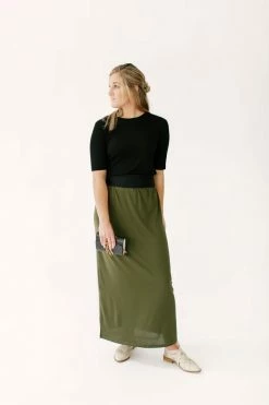The Main Street Exchange 'Claire' Skirt In Moss FINAL SALE Exclusive Designs