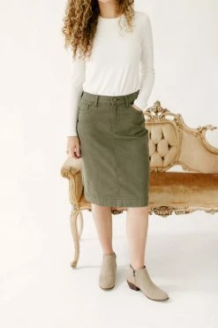 The Main Street Exchange 'Leah' Skirt In True Olive FINAL SALE 7 The Main Street Exchange 'Leah' Skirt In True Olive FINAL SALE