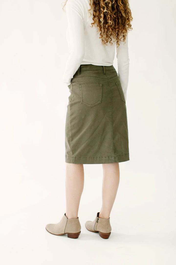 The Main Street Exchange 'Leah' Skirt In True Olive FINAL SALE 5 The Main Street Exchange 'Leah' Skirt In True Olive FINAL SALE