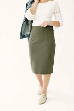The Main Street Exchange Exclusive Designs 'Anna' Skirt In Olive FINAL SALE