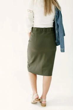 The Main Street Exchange Exclusive Designs 'Anna' Skirt In Olive FINAL SALE