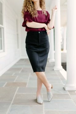 The Main Street Exchange 'Maven' Ponte Knit Skirt In Black FINAL SALE