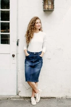 The Main Street Exchange 'Wren' Classic Denim Skirt