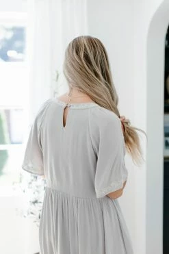 Tea N Rose 'Zephyr' Embroidered Maxi Dress In Silver Summer Collection 10 Tea N Rose 'Zephyr' Embroidered Maxi Dress In Silver Summer Collection