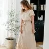 Tea N Rose 'Symphony' Tie Waist Ditsy Floral Maxi Dress In Goldenrod