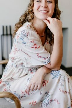 Tea N Rose 'Amberly' Floral Print Maxi Dress In Warm Taupe