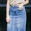 The Main Street Exchange 'Eden' Denim Knee Length Skirt