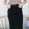 The Main Street Exchange 'Leah' Denim Skirt In Black Exclusive Designs
