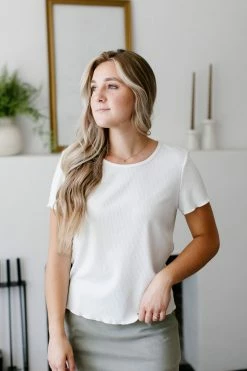 Tea N Rose 'Sol' Round Neck Textured Top Summer Collection