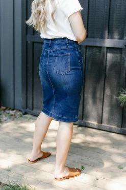 The Main Street Exchange 'Indie' Distressed Denim Skirt