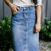 The Main Street Exchange 'Hilda' Denim Skirt In Medium Vintage Wash