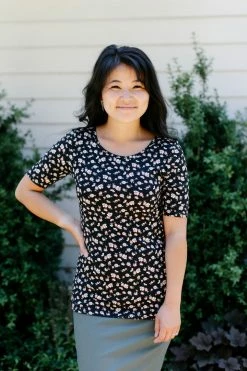 The Main Street Exchange 'Candace' Half Sleeve Floral Top In Black 14 The Main Street Exchange 'Candace' Half Sleeve Floral Top In Black