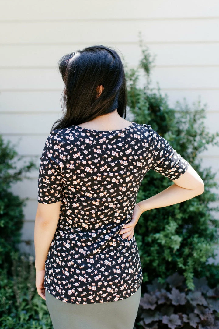 The Main Street Exchange 'Candace' Half Sleeve Floral Top In Black 7 The Main Street Exchange 'Candace' Half Sleeve Floral Top In Black