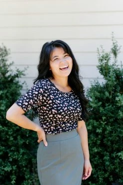 The Main Street Exchange 'Candace' Half Sleeve Floral Top In Black 16 The Main Street Exchange 'Candace' Half Sleeve Floral Top In Black