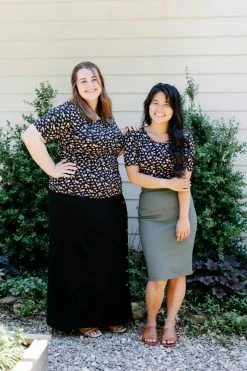 The Main Street Exchange 'Candace' Half Sleeve Floral Top In Black