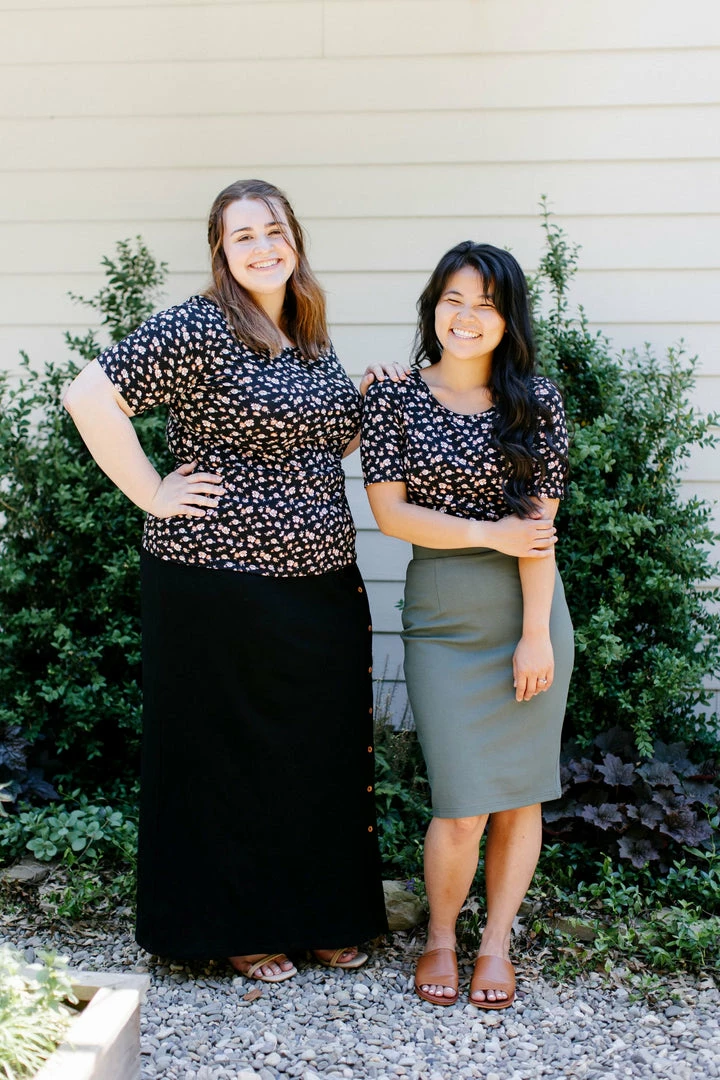 The Main Street Exchange 'Candace' Half Sleeve Floral Top In Black 1 The Main Street Exchange 'Candace' Half Sleeve Floral Top In Black