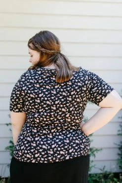 The Main Street Exchange 'Candace' Half Sleeve Floral Top In Black 13 The Main Street Exchange 'Candace' Half Sleeve Floral Top In Black