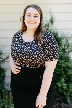 The Main Street Exchange 'Candace' Half Sleeve Floral Top In Black 12 The Main Street Exchange 'Candace' Half Sleeve Floral Top In Black