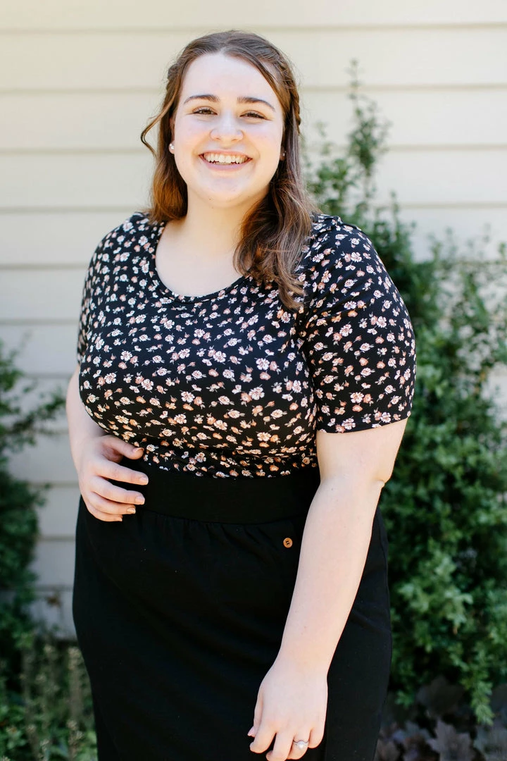 The Main Street Exchange 'Candace' Half Sleeve Floral Top In Black 4 The Main Street Exchange 'Candace' Half Sleeve Floral Top In Black