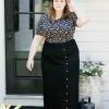 The Main Street Exchange 'Avonlea' Button Down Maxi Skirt In Black