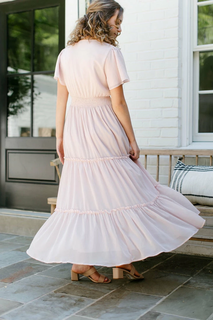 Mikarose 'Elizabeth' Tiered Maxi Dress In Soft Rose Summer Collection 6 Mikarose 'Elizabeth' Tiered Maxi Dress In Soft Rose Summer Collection