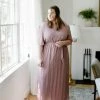 Tea N Rose PLUS 'Amberly' Chiffon Maxi Dress In Mauve Summer Collection
