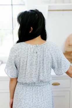 Tea N Rose 'Marah' Printed Midi Dress In Blue Summer Collection 11 Tea N Rose 'Marah' Printed Midi Dress In Blue Summer Collection