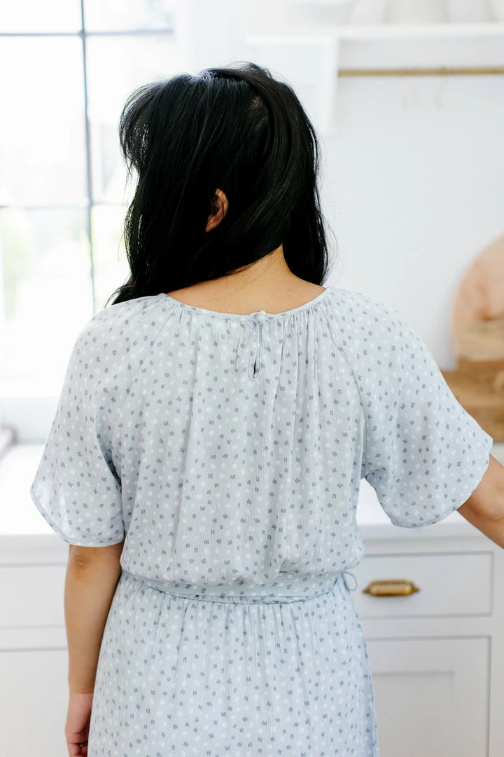 Tea N Rose 'Marah' Printed Midi Dress In Blue Summer Collection 6 Tea N Rose 'Marah' Printed Midi Dress In Blue Summer Collection