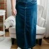 The Main Street Exchange 'Sara' Ankle Length Denim Skirt Dark Wash