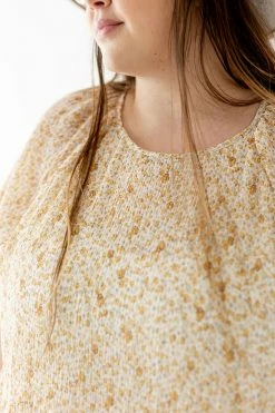 Hayden Los Angeles Dresses Extended 'Elspeth' Tiered Ditsy Floral Midi Dress In Yellow FINAL SALE