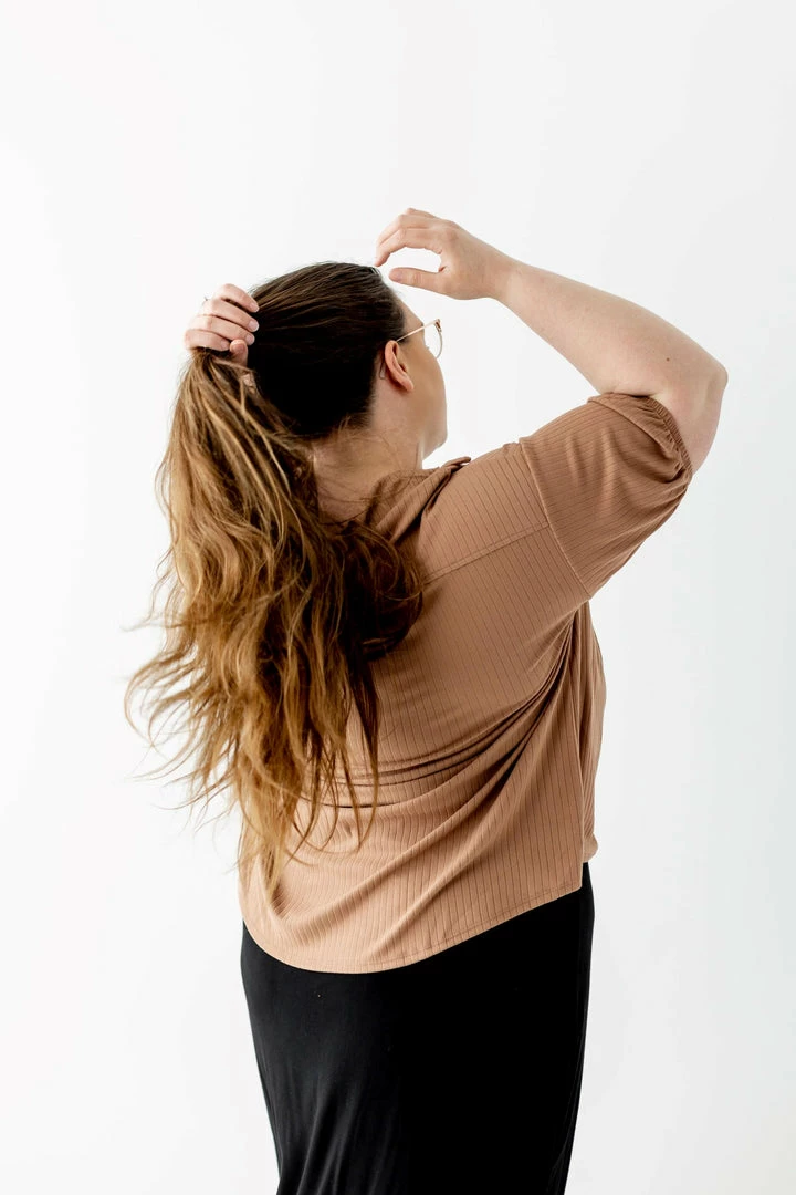 Gilli Extended 'Devon' Ribbed Button Down Top In Mocha FINAL SALE Tops/Cardigans 5 Gilli Extended 'Devon' Ribbed Button Down Top In Mocha FINAL SALE Tops/Cardigans