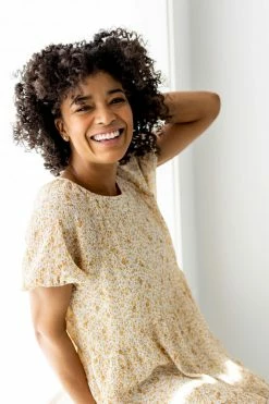 Hayden Los Angeles 'Elspeth' Tiered Ditsy Floral Midi Dress In Yellow FINAL SALE Dresses