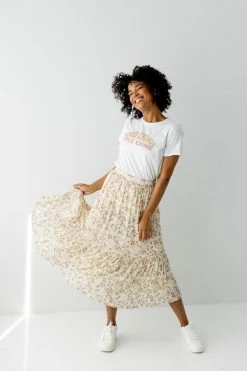 Hayden 'Elisa' Tiered Skirt In Terracotta Floral
