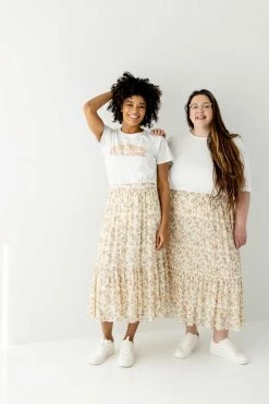 Hayden Los Angeles Skirts Extended 'Elisa' Tiered Skirt In Terracotta Floral