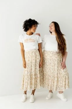 Hayden Los Angeles Skirts Extended 'Elisa' Tiered Skirt In Terracotta Floral