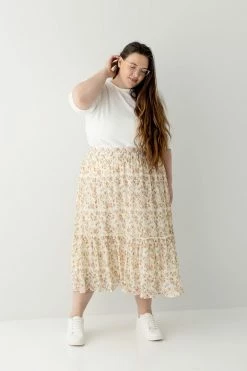 Hayden Los Angeles Skirts Extended 'Elisa' Tiered Skirt In Terracotta Floral