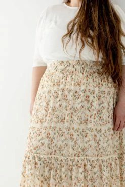 Hayden Los Angeles Skirts Extended 'Elisa' Tiered Skirt In Terracotta Floral