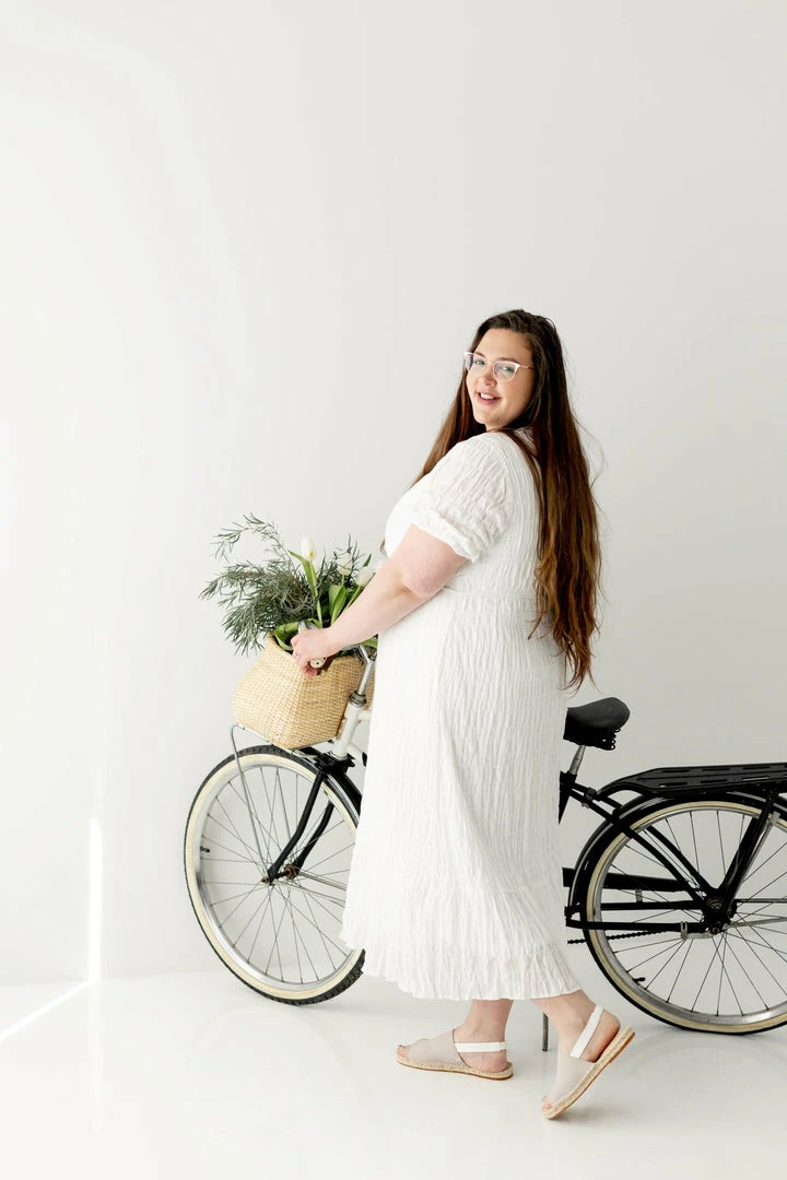 Polagram PLUS 'Katrina' Seersucker Dress In Ivory 5 Polagram PLUS 'Katrina' Seersucker Dress In Ivory