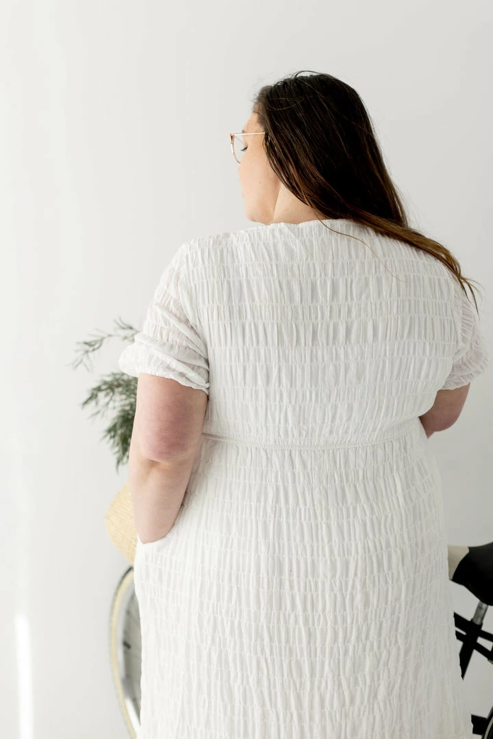 Polagram PLUS 'Katrina' Seersucker Dress In Ivory 6 Polagram PLUS 'Katrina' Seersucker Dress In Ivory