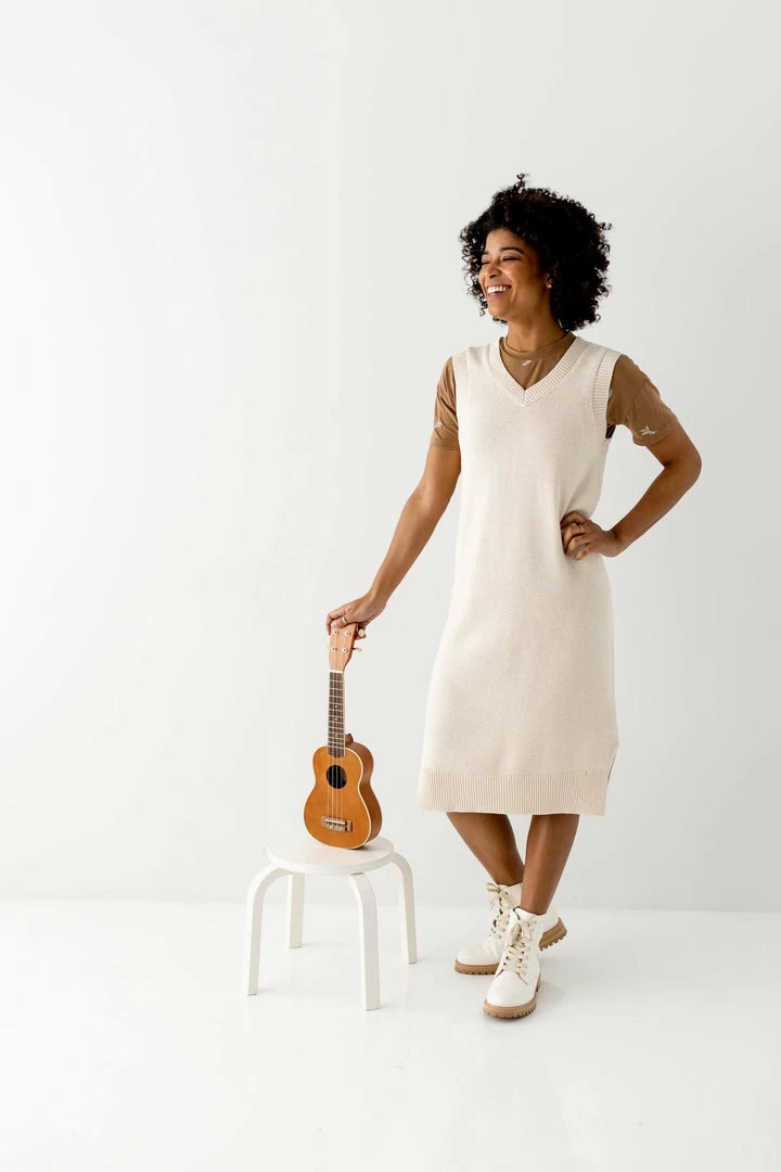 Polagram 'Quince' Sleeveless Sweater Dress In Cream Dresses 5 Polagram 'Quince' Sleeveless Sweater Dress In Cream Dresses