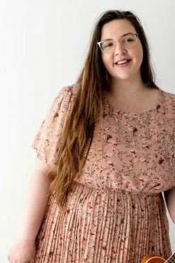 Hayden Los Angeles Extended 'Ingrid' Pleated Floral Midi Dress Dresses