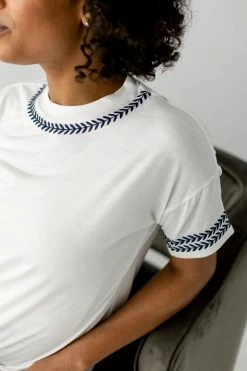 Polagram Tops/Cardigans 'Rio' Embroidered Tee In Ivory FINAL SALE 9 Polagram Tops/Cardigans 'Rio' Embroidered Tee In Ivory FINAL SALE