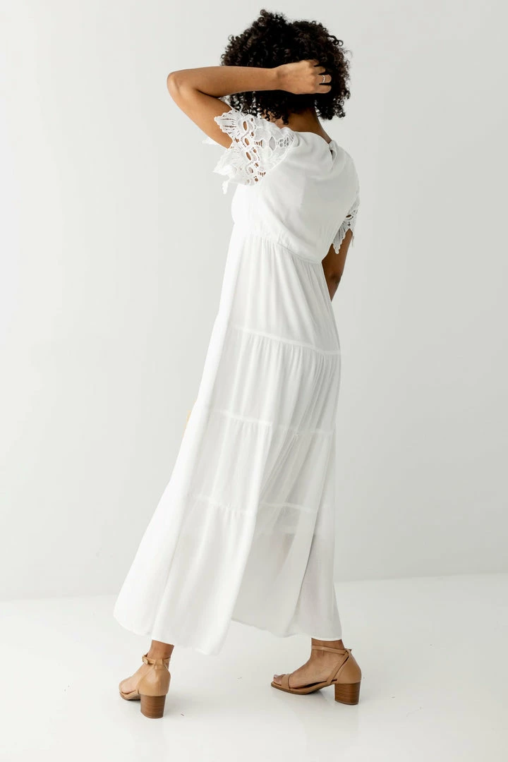 Polagram 'Hope' Lace Sleeve Maxi Dress In Ivory 7 Polagram 'Hope' Lace Sleeve Maxi Dress In Ivory