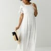 Polagram 'Hope' Lace Sleeve Maxi Dress In Ivory