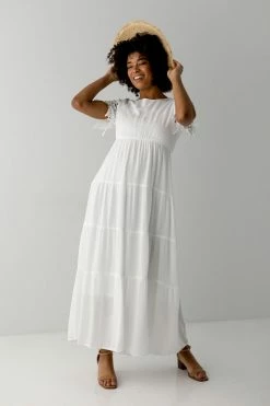 Polagram 'Hope' Lace Sleeve Maxi Dress In Ivory 9 Polagram 'Hope' Lace Sleeve Maxi Dress In Ivory