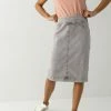 The Main Street Exchange Exclusive Designs 'Sara' Classic Knee Length Denim Skirt In Vintage Grey
