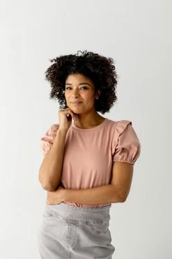 Polagram 'Amanda' Round Neck Bubble Sleeve Top FINAL SALE