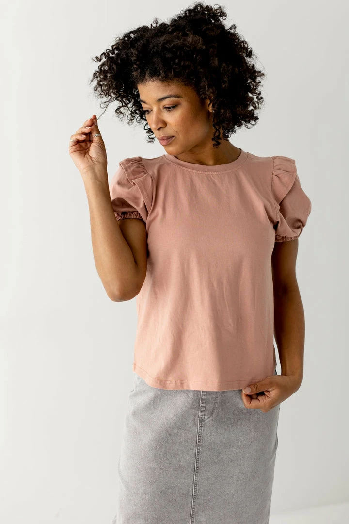 Polagram 'Amanda' Round Neck Bubble Sleeve Top FINAL SALE 1 Polagram 'Amanda' Round Neck Bubble Sleeve Top FINAL SALE