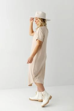 Polagram Dresses 'Marlow' Button Front T-Shirt Dress In Cream